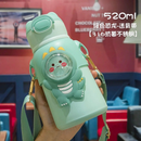 Garrafa /copo térmica Com Canudo 520ml aço inox para infantil com desenhos animados para presente