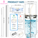 ROMANTIC CROWN Copo Térmico Inox Portátil 1200ml/1.2L Garrafa Térmica Inoxidável com Tampa e Canudo