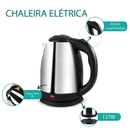 Chaleira Elétrica Térmica Bule Com Tampa Inox 1,8L