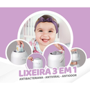 Lixeira Antiodor para quarto do Bebe, Banheiro, fraldas e Pet, lixeira Magica 3 em 1