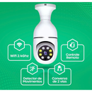 Câmera de segurança wi-fi ip sem fio 360 encaixe lampada aplicativo yoosee ptz full HD visão noturna - bivolt