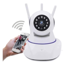 câmera iP robô 3 antenas wifi visão noturna full HD 360º microfone áudio babá eletrônica robozinho sem fio app yoosee