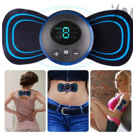 KIT Mini Massageador EMS Estimulador Elétrico De Pescoço Portátil Para Alívio Da Dor Muscular Cervical